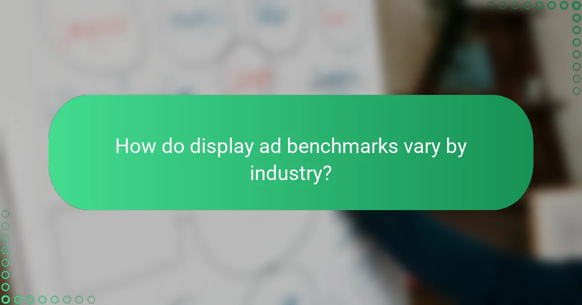 How do display ad benchmarks vary by industry?