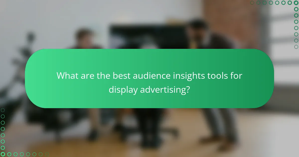 What are the best audience insights tools for display advertising?