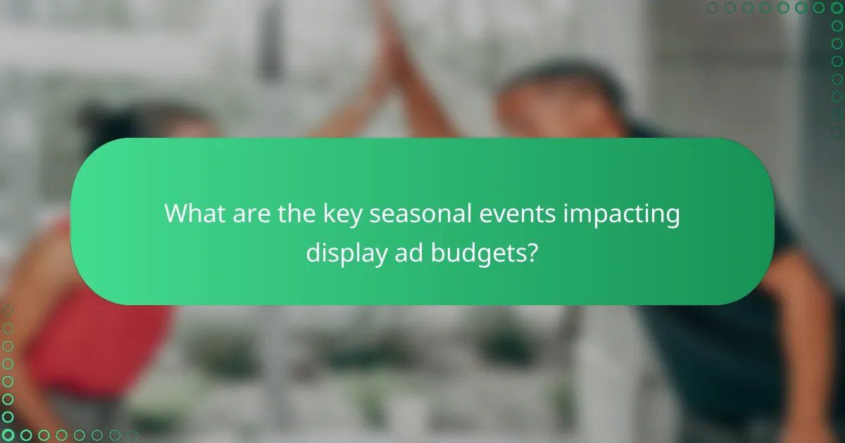 What are the key seasonal events impacting display ad budgets?