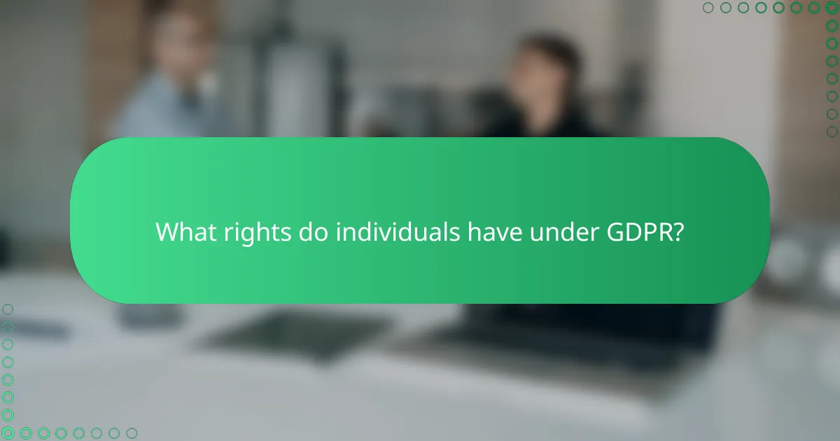 What rights do individuals have under GDPR?